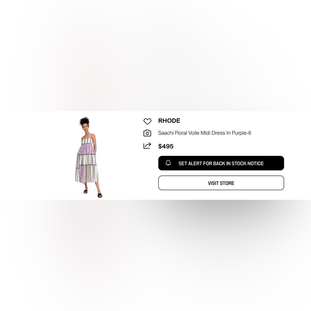 Rhode Resort Saachi Midi Dress Violet Floral Sleeveless Summer Boho Chic Sz.Sm‌ - Picture 15 of 15